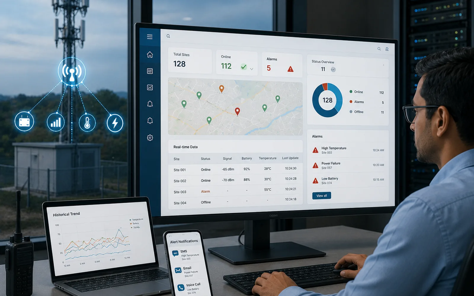 100% web-based, ready to deploy & Easy-to-use alert-based cellular monitoring system